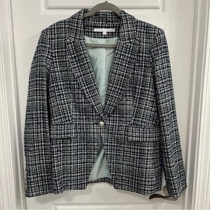 Veronica Beard Navy and Green Plaid Jacket / Blazer